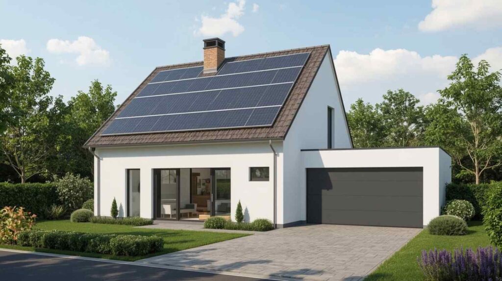 Zonnepanelen en thuisbatterij aangestuurd door EMS